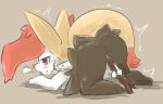  all_fours anthro anus ass_up blush braixen butt female generation_6_pokemon hi_res looking_pleasured nintendo object_in_pussy penetration pokemon pokemon_(species) simple_background solo tongue tongue_out vaginal vaginal_penetration video_games yellow_body 