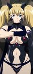  absurdres alternate_hairstyle armor blonde_hair breasts cap cleavage elina highres long_image panties queen&#039;s_blade queen&#039;s_blade_rebellion queen's_blade queen's_blade_rebellion screencap stitched tall_image twintails underwear 