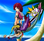  blue_eyes kairi kingdom_hearts palm_tree red_hair 