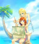  brush kairi kingdom_hearts namine palm_tree sketchbook tree 