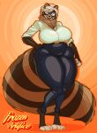  absurd_res animal_humanoid anthro belly big_belly big_breasts big_butt big_eyes big_penis biped bottomwear breasts brown_body brown_fur brown_hair bulge bulging_breasts butt canid canid_humanoid canine canine_humanoid cleavage cleavage_overflow clothed clothing curvy_figure digital_media_(artwork) eyebrows female frozenartifice fur genitals hair hi_res huge_breasts huge_butt huge_hips huge_penis huge_thighs humanoid humanoid_genitalia humanoid_penis inner_ear_fluff looking_at_viewer mammal mammal_humanoid mature_anthro mature_female nipples overweight penis pixie_cut raccoon_dog shirt short_hair simple_background smile tanuki tanuki_humanoid thick_eyebrows thick_thighs tight_bottomwear tight_clothing tight_shirt tight_topwear topwear tuft wide_hips 