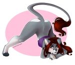  anthro ass_up butt canid canine canis embarrassed female jack-o&#039;_pose jack_o_challenge mammal meme pose red_cheeks renita smile solo spread_legs spreading volodyanocturne wolf 