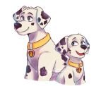  canid canine canis collar dalmatian domestic_dog feral male mammal marshall_(paw_patrol) milkymatsu80s nickelodeon open_mouth open_smile paw_patrol simple_background smile solo tongue white_background 