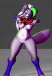  3d_(artwork) anthro areola arm_warmers armwear bottomless bottomless_female bracelet breasts canid canine canis clothed clothing clothing_lift collar digital_media_(artwork) ear_piercing eyeshadow female five_nights_at_freddy&#039;s five_nights_at_freddy&#039;s:_security_breach flashing flashing_breasts genitals grey_body jewelry leg_warmers legwear makeup mammal medium_breasts minininjin nipples piercing purple_areola purple_nipples pussy roxanne_wolf_(fnaf) scottgames shirt shirt_lift sholder_pads slightly_chubby solo_focus source_filmmaker spiked_bracelet spiked_collar spikes terraxy topwear video_games wolf 