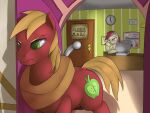  &lt;3 &lt;3_eyes balls clock computer door duo earth_pony equid equine female feral friendship_is_magic frustrated genitals hasbro horse male male/female mammal mayor_mare_(mlp) my_little_pony office pony rose_(mlp) shdingo 