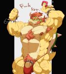  absurd_res accessory anthro armpit_hair body_hair bowser chest_hair clawlion clothing cock_ring condom english_text genitals hi_res horn humanoid_genitalia humanoid_penis jewelry koopa male mammal mario_bros muscular muscular_anthro muscular_male nintendo nipple_piercing nipples penis penis_accessory penis_base penis_jewelry piercing profanity pubes scalie sexual_barrier_device shell solo spikes text thong underwear video_games 
