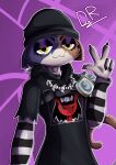  2022 5_fingers absurd_res anthro black_clothing black_hoodie black_topwear brandom_drt calico_cat clothing digital_media_(artwork) domestic_cat ear_piercing epic_games felid feline felis female fingers fortnite fur hi_res hoodie lidded_eyes looking_at_viewer mammal meow_skulls_(fortnite) mottled multicolored_body multicolored_fur piebald piercing signature solo topwear video_games 