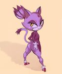  anthro big_butt blaze_the_cat breasts butt butt_grab cat_o&#039;_nine_tails_(artist) clothing domestic_cat felid feline felis female fur hand_on_butt looking_back mammal pink_body pink_fur sega simple_background small_breasts solo sonic_the_hedgehog_(series) thick_thighs 