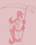  artywitch breasts cartoon_network clothing female legwear melee_weapon polearm scythe spinel steven_universe thigh_highs tongue tongue_out weapon 