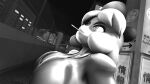  16:9 2021 3d_(artwork) animal_crossing anthro big_breasts black_and_white breasts canid canine canis cigarette cleavage clothed clothing detailed_background digital_media_(artwork) domestic_dog eyelashes female floppy_ears hi_res huge_breasts isabelle_(animal_crossing) looking_up mammal monochrome nintendo outside shih_tzu solo source_filmmaker toy_dog vaultlad video_games widescreen yakuza_(series) 