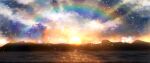  absurdres cloud fantasy highres light_particles light_rays moenoki no_humans original rainbow scenery sky still_life sun sunset 
