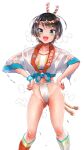  1girl :d absurdres aqua_eyes ass_visible_through_thighs bangs black_hair blush breasts covered_nipples dripping fundoshi hair_ornament highres hololive japanese_clothes kilesha looking_at_viewer medium_breasts navel oozora_subaru open_mouth see-through short_hair simple_background smile solo steam sweat sweating_profusely thighs virtual_youtuber wet wet_clothes wet_hair white_background wristband yamakasa 