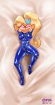  2022 absurd_res accessory activision anthro bandicoot bird&#039;s-eye_view blep blonde_hair blue_clothing bodysuit breasts camel_toe clothed clothing coco_bandicoot crash_bandicoot_(series) dakimakura_design ema_npr female flower flower_in_hair full-length_portrait genital_outline hair hair_accessory hands_behind_head hi_res high-angle_view looking_at_viewer lying mammal marsupial naughty_face nipple_outline on_back plant ponytail portrait pussy_outline skinsuit solo spiral_eyes tight_clothing tongue tongue_out video_games 