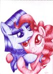  2d_(artwork) ballpoint_pen duo enginseer_cyvius equid equine female feral friendship_is_magic hasbro hi_res horse mammal maud_pie_(mlp) my_little_pony pen pinkie_pie_(mlp) pony solo traditional_media_(artwork) 