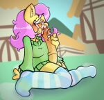  anthro autofellatio blurred_background bodily_fluids clothed clothing colored colored_line_art cum cum_in_eye cum_on_face cum_on_penis ejaculation equid equine exhibitionism fluttershy_(mlp) friendship_is_magic genital_fluids genitals hasbro horse intersex kneeling legwear mammal masturbation my_little_pony oral oral_masturbation partially_clothed penile penile_masturbation penis pony public sleeby_tomato solo sweater thigh_highs topwear 