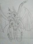  anonymous_artist anthro bakugan bakugan_(series) breasts dragon female scalie solo traditional_media_(artwork) unfinished vaginal vagine wavern wings 