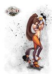  absurdly_long_hair boots brown_hair dfo dungeon_and_fighter dungeon_fighter_online fighter fighter_(dungeon_and_fighter) fingerless_gloves gloves long_hair thighhighs thong very_long_hair 