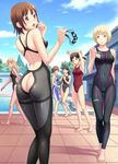  :d :o arena_(company) armpits arms_up asics ass ass_cutout back barefoot blonde_hair blush breasts brown_eyes brown_hair butt_crack cloud competition_swimsuit copyright_request covered_nipples day from_behind goggles hand_on_shoulder highleg highleg_swimsuit highres kuri_(kurigohan) legs long_hair looking_back multiple_girls no_eyes one-piece_swimsuit open_mouth outdoors ponytail pool poolside shadow short_hair skin_tight sky small_breasts smile speedo_lzr_racer standing starting_block stretch sweatdrop swimsuit tree vanishing_point walking wardrobe_malfunction wet yellow_eyes 