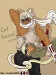  2boys animal_ears arataira cat_ears cat_tail catboy character_request dark_skin killer_bee killerbee male male_focus multiple_boys naruto naruto_shippuuden omoi_(naruto) tail 