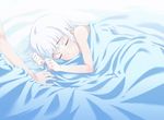 1girl game_cg male_hand shiraki_aeka short_hair sleeping white_hair yume_miru_kusuri 