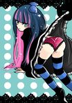  all_fours ass blush dress goth gothic panties panty_&amp;_stocking_with_garterbelt stocking_(character) stocking_(psg) underwear 