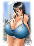  black_hair breasts brown_eyes cleavage gigantic_breasts rd 