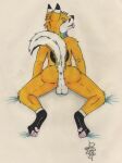  anthro anus butt canid canine fox fur hi_res jetoma male mammal paws presenting presenting_anus presenting_hindquarters rainbow_pride_colors raised_tail scarf solo spread_anus spreading white_body white_fur yellow_body yellow_fur zakuicewolf 
