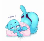  anthro ass_up big_butt blue_body butt cartoon_network clothed clothing domestic_cat felid feline felis female mammal mature_female nicole_watterson noogatdelight_(artist) panties the_amazing_world_of_gumball underwear 