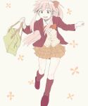  1girl arche_klein bag blazer full_body handbag jacket long_hair looking_at_viewer neko_(hansinn) open_mouth pink_eyes pink_hair pleated_skirt ponytail school_uniform skirt smile solo tales_of_(series) tales_of_phantasia wide_ponytail 