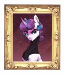  absurd_res blue_eyes equid equine eyebrows flurry_heart_(mlp) friendship_is_magic hair hasbro hi_res horn long_neck looking_at_viewer mammal my_little_pony picture_frame portrait portrait_(object) purple_hair stern stern_look thick_eyebrows unicorn 