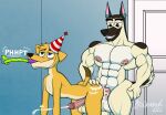  2022 abs anal anal_penetration anthro areola artist_name athletic athletic_anthro athletic_male balls bent_over biceps big_balls big_butt big_penis birthday blue_eyes bodily_fluids brown_body brown_eyes brown_fur bubble_butt butt butt_slap canid canine canis clothing corgidor cum cum_in_ass cum_inside cumshot dated detailed_background digital_drawing_(artwork) digital_media_(artwork) domestic_dog doritohead duo ear_plugs ejaculation fingers fluffy fluffy_tail fur genital_fluids genitals german_shepherd girly hand_on_butt hand_on_own_butt hat headgear headwear herding_dog hi_res inside kaine_lewis male male/male mammal mixed_breed multicolored_body multicolored_fur muscular muscular_anthro muscular_male muscular_thighs navel nipples nude party_hat party_horn pastoral_dog pecs penetration penis sex short_tail signature slap smile spanking tan_body tan_fur teeth thick_thighs two_tone_body two_tone_fur wally_pembroke wide_hips yellow_body yellow_fur 