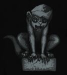  anthro fangs gargoyle keith lutrine mammal marsminer mustelid rock sculpture solo statue 