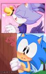  &lt;3 anthro arthropod blaze_the_cat blush butterfly comic detailed_background domestic_cat duo eulipotyphlan felid feline felis female hedgehog hi_res insect lepidopteran love male male/female mammal nervous pink_background plant sega simple_background smile sonic_the_hedgehog sonic_the_hedgehog_(series) spidercheetos surprised_expression tail_motion tailwag tree 