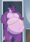  barazoku belly camera dragon hi_res male moblie muscle_tone muscular muscular_male pecs pregnant pregnant_male purple_body tape_measure 