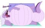  2015 abdominal_bulge after_transformation alien amethyst_(steven_universe) anthro belly big_belly burping cartoon_network crocodile crocodilian crocodylid digestion eyes_closed fangs female gem hair hand_on_stomach lying morbidly_obese morbidly_obese_anthro morbidly_obese_female nude obese obese_anthro obese_female on_side open_mouth overweight overweight_anthro overweight_female purple_body purple_scales raised_tail reptile scales scalie smappa soft_vore solo steven_universe text tongue tongue_out vore 