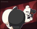  anthro backsack balls bent_over big_butt butt danganronpa genetic_chimerism genitals hi_res huge_butt looking_at_viewer looking_back male mammal monokuma multicolored_body nude smile solo thick_thighs tunemon two_tone_body ursid 