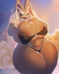  absurd_res anthro big_breasts bikini breasts cleavage clothed clothing female generation_4_pokemon hi_res huge_breasts looking_at_viewer lopunny nintendo pokemon pokemon_(species) solo swimwear sylviajo thick_thighs video_games 