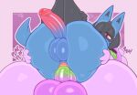  anal anal_penetration anthro balls big_balls big_butt blue_body blue_fur butt butt_grab duo erection foreskin frumples fur generation_4_pokemon generation_6_pokemon genitals goodra hand_on_butt huge_butt legs_up looking_pleasured lucario male male/male nintendo one_eye_closed partially_retracted_foreskin penetration penis pokemon pokemon_(species) purple_body red_eyes sex thick_thighs tongue tongue_out video_games wide_hips 