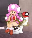  bathroom big_butt blush bodily_fluids bottomwear bottomwear_down butt cappy_(mario) caught clogged_toilet clothed clothing diarrhea duo fart fart_cloud fart_fetish feces feces_pile female gassy humanoid humiliation implied_scat living_toilet looking_at_another male male/female mario_bros messy nintendo overflowing_toilet panties panties_down pants pants_down partially_clothed pooping_on_another privy public_restroom public_toilet restroom_stall sat_on shocked sittng smelly super_mario_odyssey sweat toadette toilet toilet_bowl toilet_paper toilet_paper_dispenser toilet_seat toilet_slave toilet_use transformation underwear underwear_down video_games wide_hips 