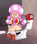  bathroom big_butt bottomwear bottomwear_down butt cappy_(mario) clothed clothing duo female humanoid humiliation implied_scat living_toilet looking_at_viewer male male/female mario_bros nintendo panties panties_down pants pants_down partially_clothed pooping_on_another privy public_restroom public_toilet restroom_stall sat_on sittng super_mario_odyssey toadette toilet toilet_bowl toilet_paper toilet_paper_dispenser toilet_seat toilet_slave toilet_use transformation unaware unaware_tf underwear underwear_down video_games wide_hips 