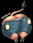  anthro big_butt black_background bottomwear bottomwear_down brown_body brown_fur butt clothed clothing cloven_hooves denim denim_clothing fingers fur hi_res hooved_fingers hooves huge_butt jeans male mammal pants pants_down partially_clothed simple_background solo soulman1 suid suina sus_(pig) tail_tuft thick_thighs tuft undressing wild_boar wilfred_butterton 