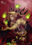  1boy absurdres armor blizzard blonde_hair blood_elf_(warcraft) colored_sclera dagger elf glowing glowing_eyes green_eyes green_sclera heroes_of_the_storm highres kael&#039;thas_sunstrider klar_jezebeth knife long_pointy_ears mage_(warcraft) orb pointy_ears ponytail red_armor rogue_(warcraft) valeera_sanguinar warcraft weapon world_of_warcraft 