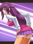  awa battle_spirits blush looking_back purple_hair shinomiya_mai smile 
