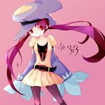  belt dress gijinka hat long_hair mawile moemon personification pink_hair pokemon pokemon_(game) red_eyes sleeves_past_wrist sleeves_past_wrists twintails 