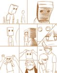  1boy 1girl alone anonymous artist_request comic dream dreaming loneliness simple_background white_background 