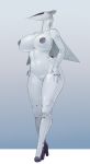  2019 absurd_res aircraft anthro big_breasts breasts digital_media_(artwork) female hi_res high_heals living_aircraft living_machine machine nipples nude simple_background t3gray 