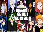  4girls 6+boys black_hair bleach girl glasses gloves grand_theft_auto hat headset hitsugaya_toushirou hood inoue_orihime ishida_uryuu katana kuchiki_byakuya kuchiki_rukia kurosaki_ichigo long_hair multiple multiple_boys multiple_girls orange_hair parody purple_hair sado_yasutora shihouin_yoruichi short_hair silver_hair sui-feng sword urahara_kisuke weapon 