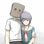  anonymous ayanami_rei evangelion hug lowres neon_genesis_evangelion school_uniform 