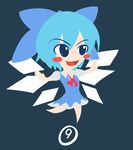  blue_eyes blue_hair chibi cirno jcdr open_mouth phantasmagoria_of_flower_view simple_background touhou wings ⑨ 