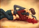  2boys cho_hakkai kiss kissing male male_focus multiple_boys red_hair saiyuki sha_gojyo yaoi 